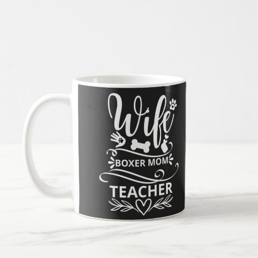 Ehefrau Boxer Mama Lehrerin Funny Dog Kaffeetasse (Links)