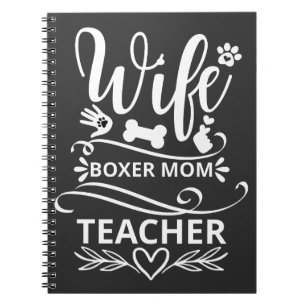 Ehefrau Boxer Mama Lehrerin Funny Dog Notizblock