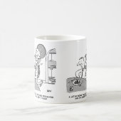 Ehefrau braucht mehr Übung mit Bratpfanne. Funny Kaffeetasse (Mittel)