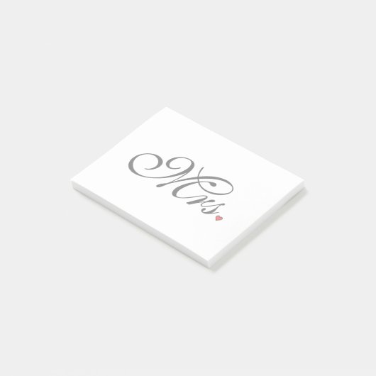 Ehefrau Bride Seine neuen Wünsche Post-it Klebezettel (angewinkelt)