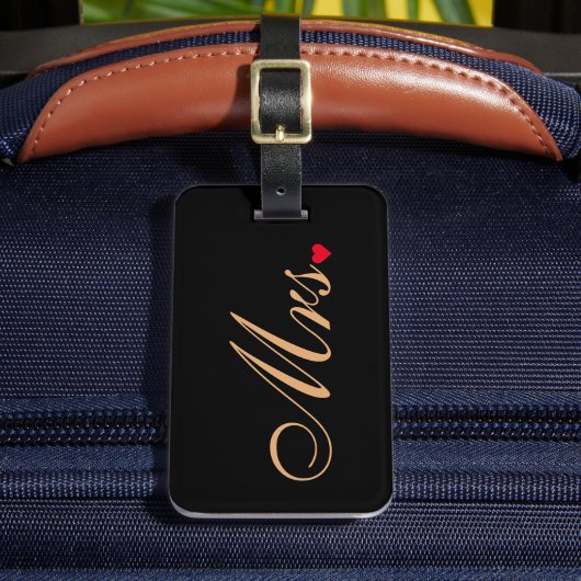 Ehefrau Bride Wedding Couple Chic Elegant Travel Gepäckanhänger (Vorderseite Insitu 2)