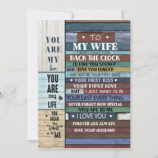 Ehefrau | Brief an meine Ehefrau Liebe von Ehemann Einladung (Vorderseite)