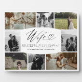 Ehefrau dankbar für jeden Augenblick FotoCollage Fotoplatte (Vorderseite)