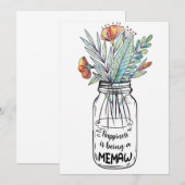 Ehefrau Das Glück der Kunst ist ein Memaw Save The Date (Vorne/Hinten)