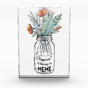 Ehefrau Das Glück der Kunst ist ein Meme Fotoblock