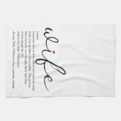 Ehefrau definiert Rotes Herz Schwarz und Weiß Geschirrtuch (Horizontal)