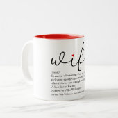 Ehefrau definiert Rotes Herz Schwarz und Weiß Zweifarbige Tasse (Vorderseite Links)
