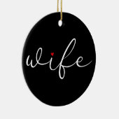 Ehefrau definiert Schwarz und Weiß-Script-Rotes He Keramik Ornament (Rechts)