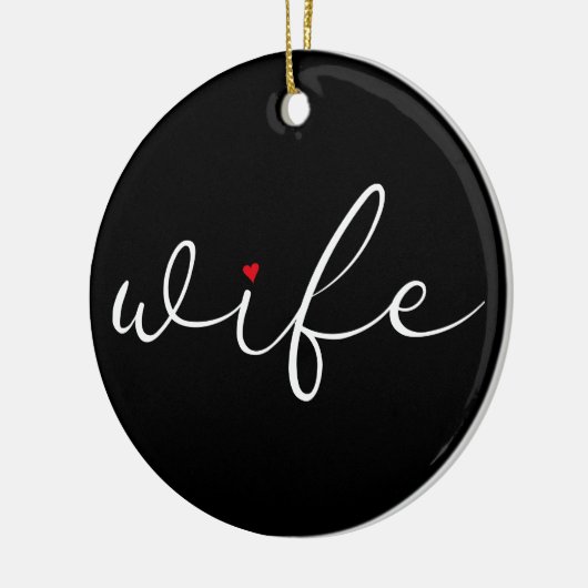 Ehefrau definiert Schwarz und Weiß-Script-Rotes He Keramik Ornament (Links)