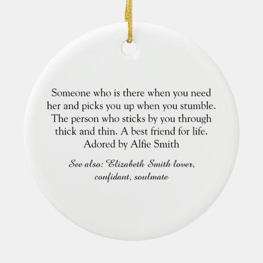 Ehefrau definiert Schwarz-Weiß-Chic-Skript Keramik Ornament (Hinten)