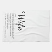 Ehefrau Definition Chic Skript Schwarz und Weiß Sp Geschirrtuch (Horizontal)