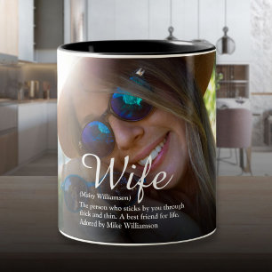 Ehefrau Definition Elegante Schrift Moderne Lustig Zweifarbige Tasse