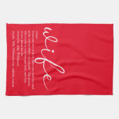 Ehefrau Definition Elegante Script Liebe Herz Rot Geschirrtuch (Horizontal)