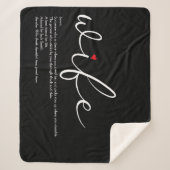 Ehefrau Definition Liebe Herz Elegantes Skript Sherpadecke (Vorderseite)