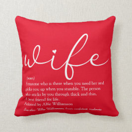 Ehefrau Definition Modernes, elegantes Skript Pers Kissen