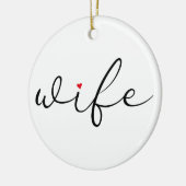 Ehefrau Definition Rote Liebe Herz Elegantes Skrip Keramik Ornament (Links)