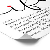 Ehefrau Definition Rote Liebe Herz Elegantes Skrip Poster (Ecke)