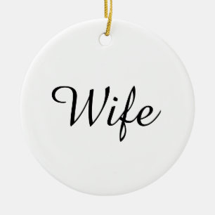 Ehefrau Definition Schwarz-Weiß Chic Schrift Keramik Ornament