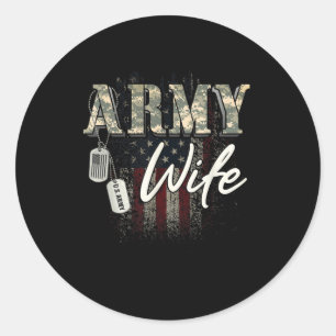 Ehefrau der amerikanischen Veteranen der Armee Runder Aufkleber