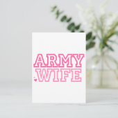 Ehefrau der Armee (pink) Postkarte (Stehend Vorderseite)