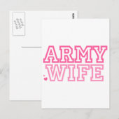 Ehefrau der Armee (pink) Postkarte (Vorne/Hinten)