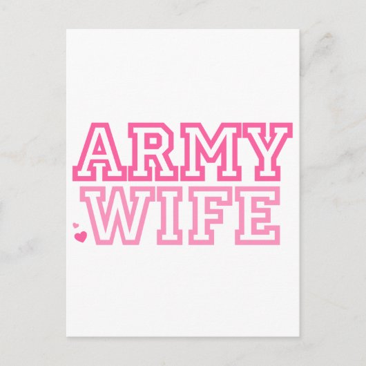 Ehefrau der Armee (pink) Postkarte (Vorderseite)