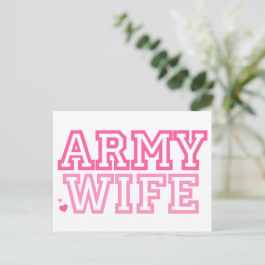 Ehefrau der Armee (pink) Postkarte (Stehend Vorderseite)