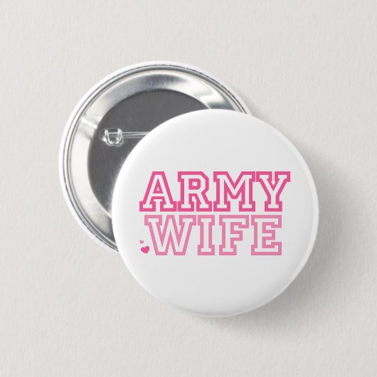 Ehefrau der Armee (rosa) Button (Vorne & Hinten)