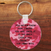 Ehefrau der Armee... stark Schlüsselanhänger (Vorderseite)