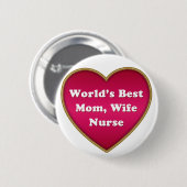 Ehefrau der besten Mama der Welt Button (Vorne & Hinten)