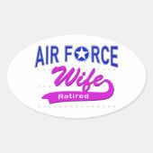 Ehefrau der Luftwaffe ermüdet Ovaler Aufkleber (Vorderseite)