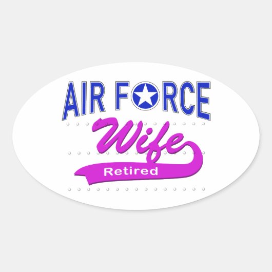 Ehefrau der Luftwaffe ermüdet Ovaler Aufkleber (Vorderseite)