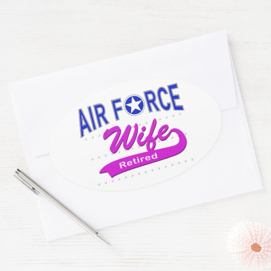 Ehefrau der Luftwaffe ermüdet Ovaler Aufkleber (Umschlag)