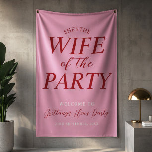 Ehefrau der Party Pink Henne Party Willkommen  Banner
