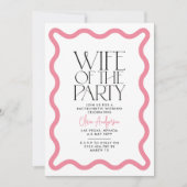 Ehefrau der Party Wavy Linie moderne Bachelorette Einladung (Vorderseite)