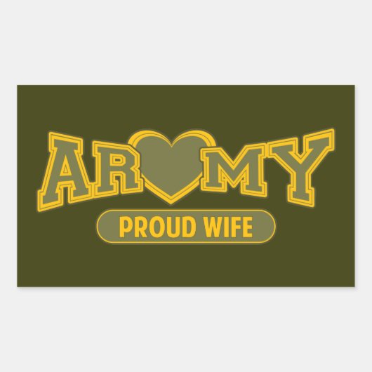 Ehefrau der Proud-Armee Rechteckiger Aufkleber (Vorderseite)