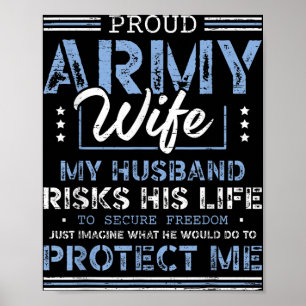 Ehefrau der Proud Army Husband Securing Freedom So Poster