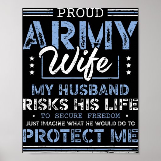 Ehefrau der Proud Army Husband Securing Freedom So Poster (Vorne)