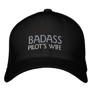 Ehefrau des Badass Pilot bestickte Hülle Baseballkappe