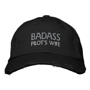 Ehefrau des Badass Pilot bestickte Hülle Baseballkappe