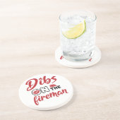 Ehefrau des Feuerwehrmanns Dibs auf dem Feuerwehrk Getränkeuntersetzer (Seite)