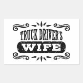 Ehefrau des Lkw-Fahrers Rechteckiger Aufkleber (Vorderseite)