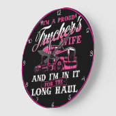 Ehefrau des LKWs: Pink Long Haul Große Wanduhr (Winkel)