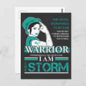 Ehefrau des Ovarialkarzinoms Aquamarines Flachband Postkarte (Vorne/Hinten)