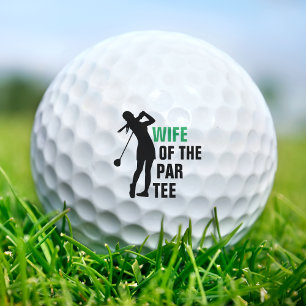 Ehefrau des Par Tee Grün und Weiß Golfball