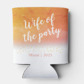 Ehefrau des Party Orange Glitzer Bachelorette Dosenkühler (Rückseite)