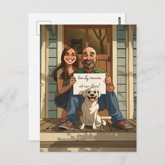 Ehefrau, Ehemann und der Hund Postkarte (Vorne/Hinten)