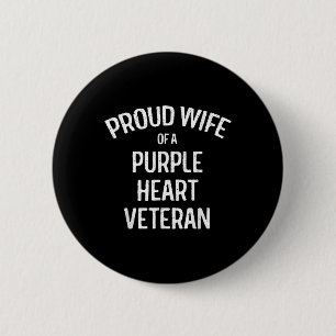 Ehefrau eines Lila Herzkrankenveteran Shirt Proud  Button