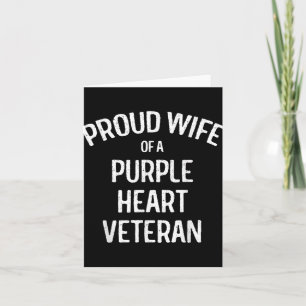 Ehefrau eines Lila Herzkrankenveteran Shirt Proud Karte
