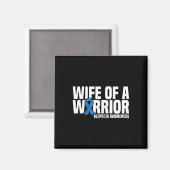 Ehefrau eines Warrior Blue Ribbon Alopezie Bewusst Magnet (Vorderseite/Rückseite)